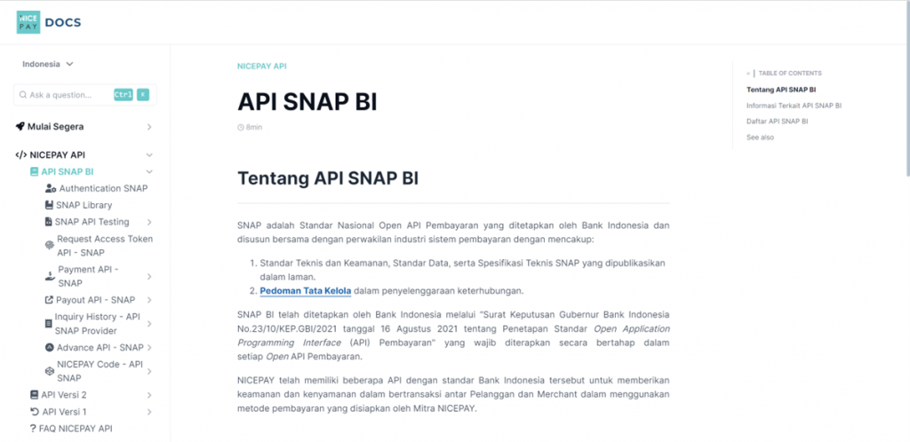 API SNAP BI